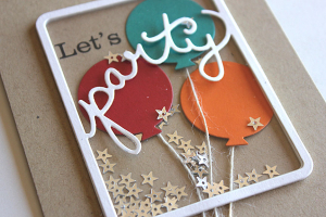 Let's Party Shaker Card - detail