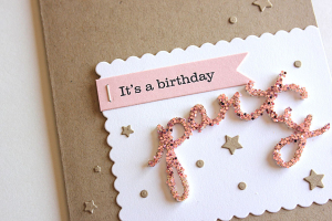 Pink Sparkle Birthday Invitation - detail