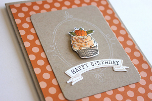 October Cupcake Card - detail