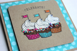 Cupcakes to Celebrate Card - detail