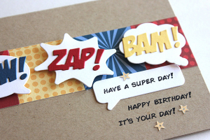 Wow! Zap! Bam! Birthday Card - detail