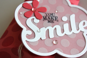 You Make Me Smile Gift Tag & Box - detail