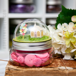 Springtime Church Button Jar Topper