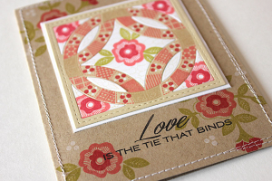Quilted Love Card - detail