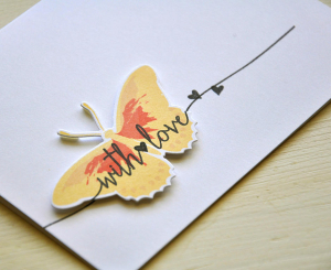 Butterfly With Love Card Detail