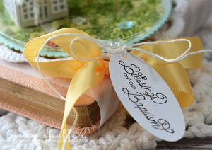 Petite Places Baptism Gift Topper Sentiment Tag Detail