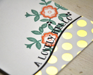 A Lovely Hello Floral Card Detail