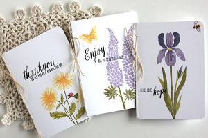 Flower Notecard Trio
