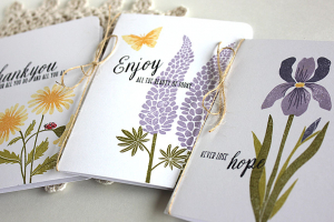 Flower Notecard Trio - detail