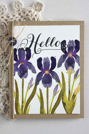Watercolor Iris Card