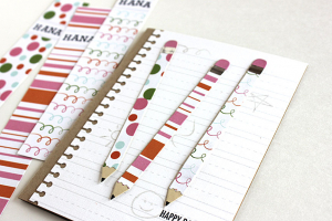 Happy Day Card & Pencil Wraps - detail