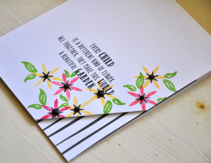 Pencil Flower Ensemble Card Detail