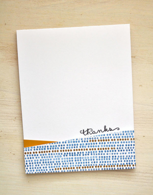 Indigo Striped Thanks Card Detail
