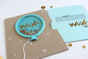 Balloon Wishes Shaker Pocket Card - detail