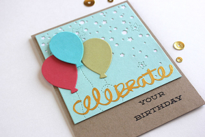 Celebrate Your Birthday Balloon Card - detail