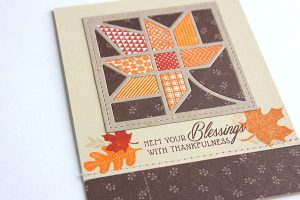 Quilted Leaf Card - detail