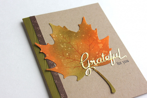 Grateful For You Leaf Card - detail