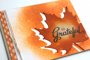So Grateful Leaf Card - detail