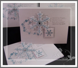 gently falling snow close set