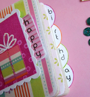 Ella's birthday book- side view