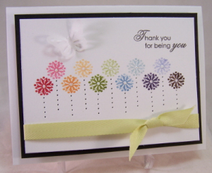 stitched stem flowers card