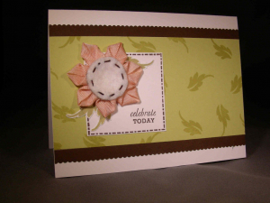 Blog Hop card 1 - ribbon flower