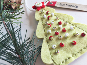 Felt Tree Ornament - detail