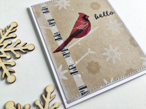 Cardinal Hello Card - detail