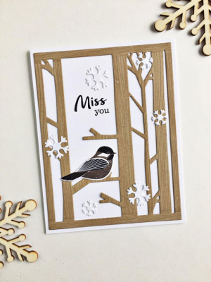 Miss You Chickadee Card