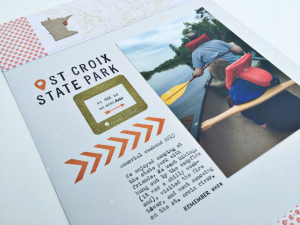 St. Croix State Park Scrapbook Page - detail