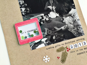 Christmas Morning Scrapbook Page - detail
