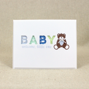 Baby Boy Teddy Bear Card