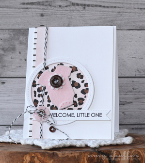 Welcome Little One with Stamped Animal Print Background