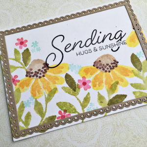 Sending Hugs & Sunshine Card - detail
