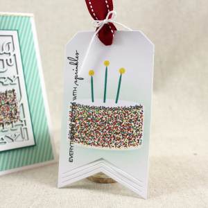 Rainbow Sprinkle Birthday Cake Tag