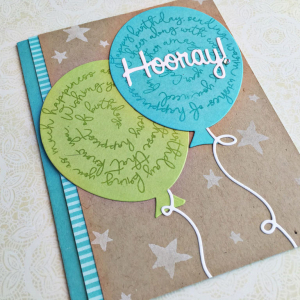Hooray Birthday Balloons Card - detail