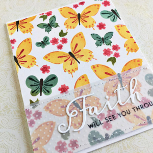 Faith Butterfly Card - detail