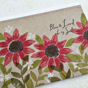 Bless the Lord Flower Card - detail