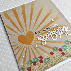Wishing You Sunshine Card - detail