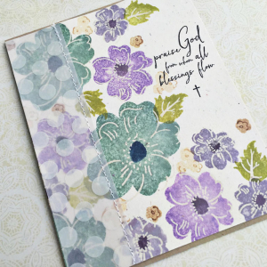 Praise God Floral Card - detail