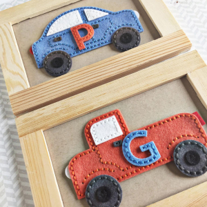 Stitched Monogram Car & Truck Pictures - detail