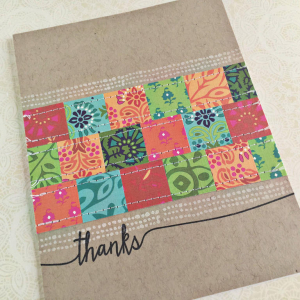 Quilted Thanks Card - detail