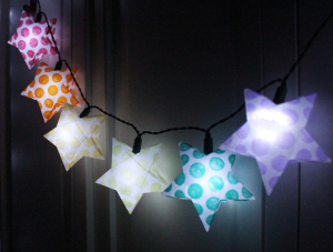 Rainbow Star Paper Lanterns Dark