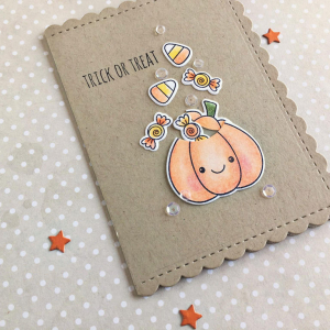 Trick or Treat Pumpkin Card - detail