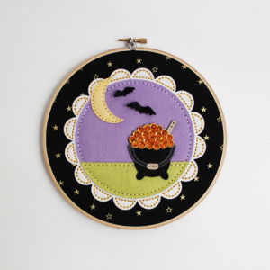 Beaded Cauldron Embroidery Hoop