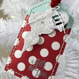 A Gift For You Ornament Tag Close Up