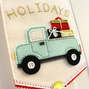 Happy Holidays Door Hanger - Truck Close Up
