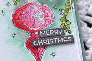 Watercolored Ornament - Sentiment Detail