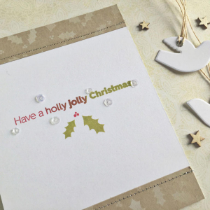 Holly Jolly Christmas Card - detail