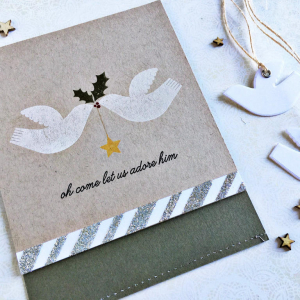 Oh Come Let Us Adore Him Card - detail